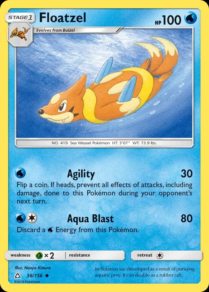 Floatzel — Ultra Prism 36 Pokémon card