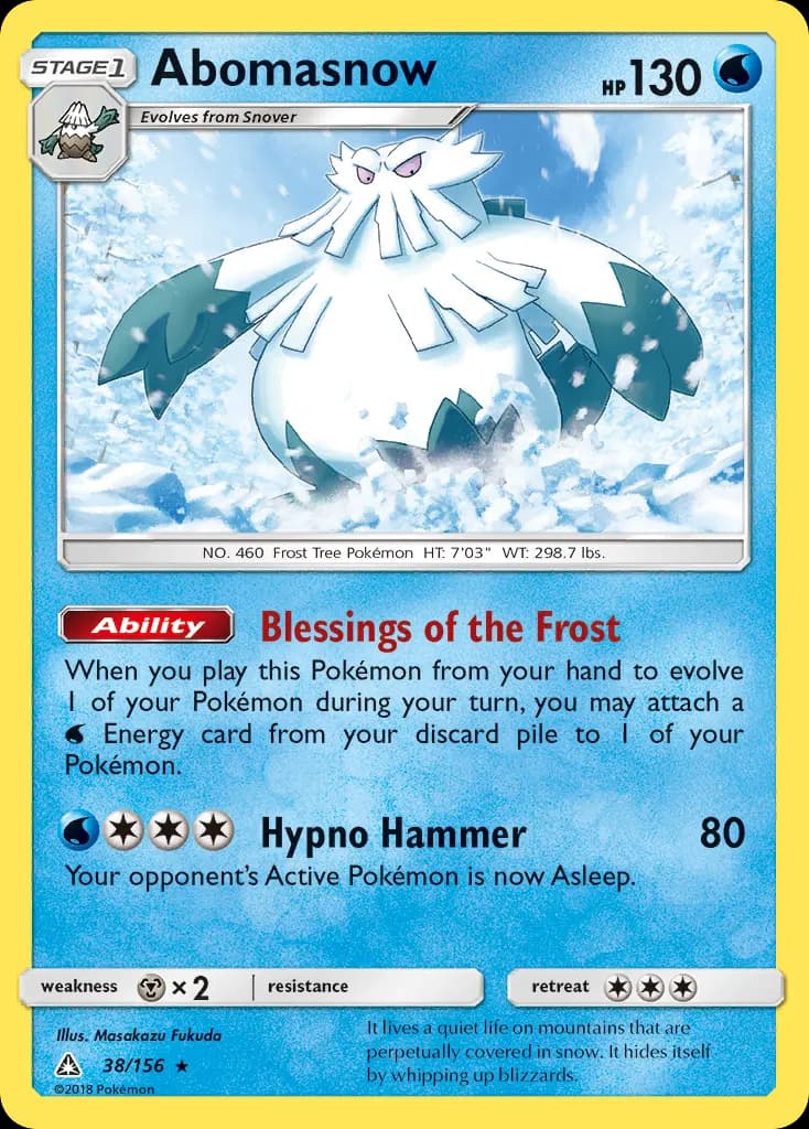 Abomasnow — Ultra Prism 38 Pokémon card