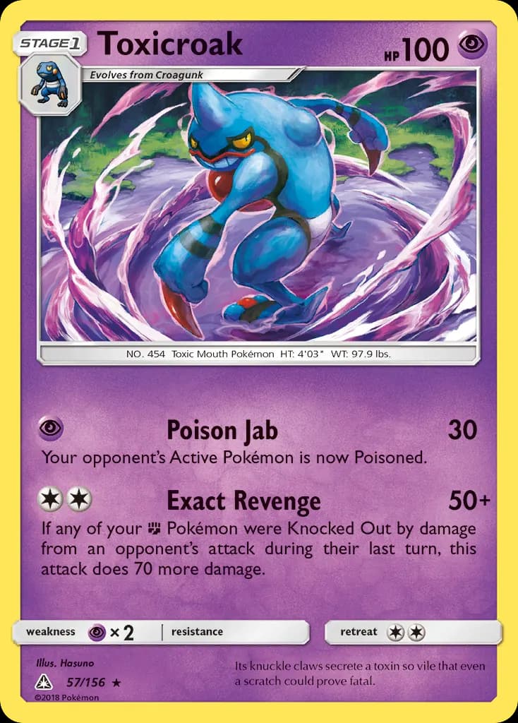 Toxicroak — Ultra Prism 57 Pokémon card