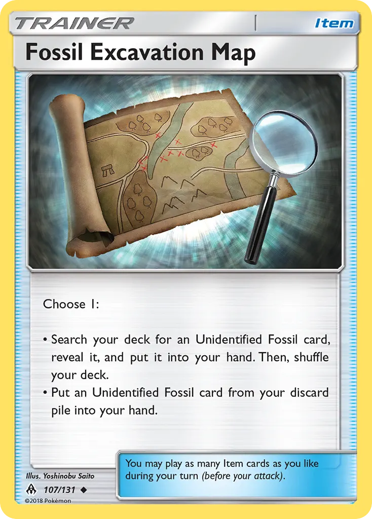 Fossil Excavation Map — Forbidden Light 107 Pokémon card