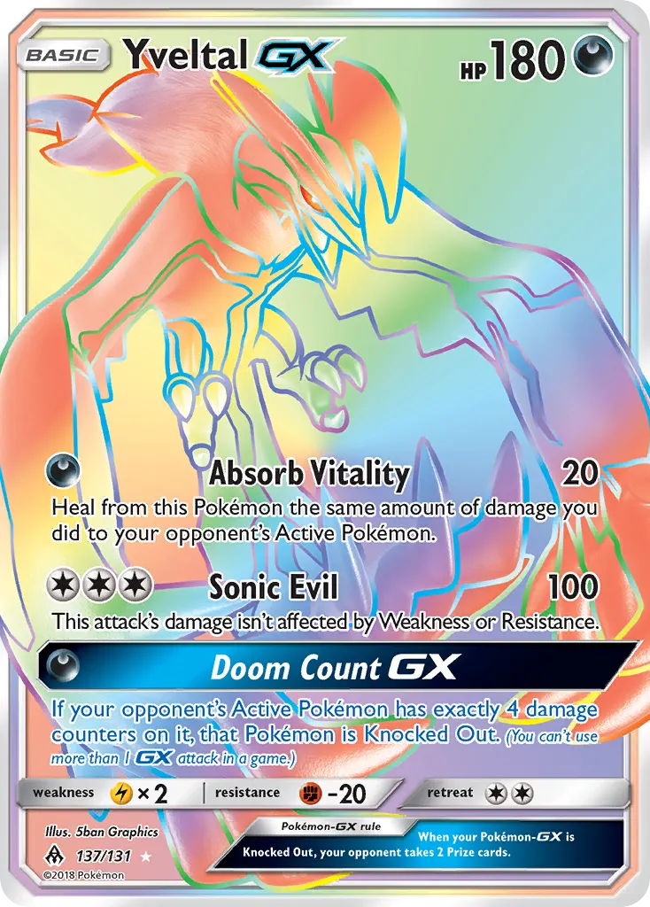Yveltal-GX — Forbidden Light 137 Pokémon card
