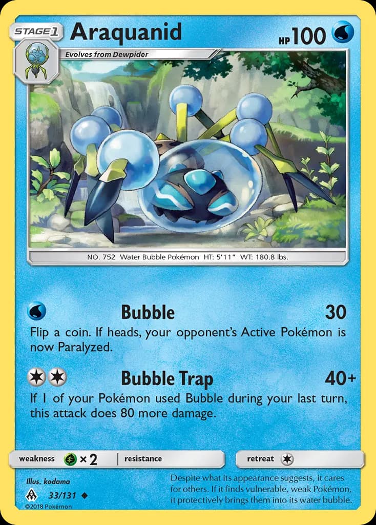 Araquanid — Forbidden Light 33 Pokémon card