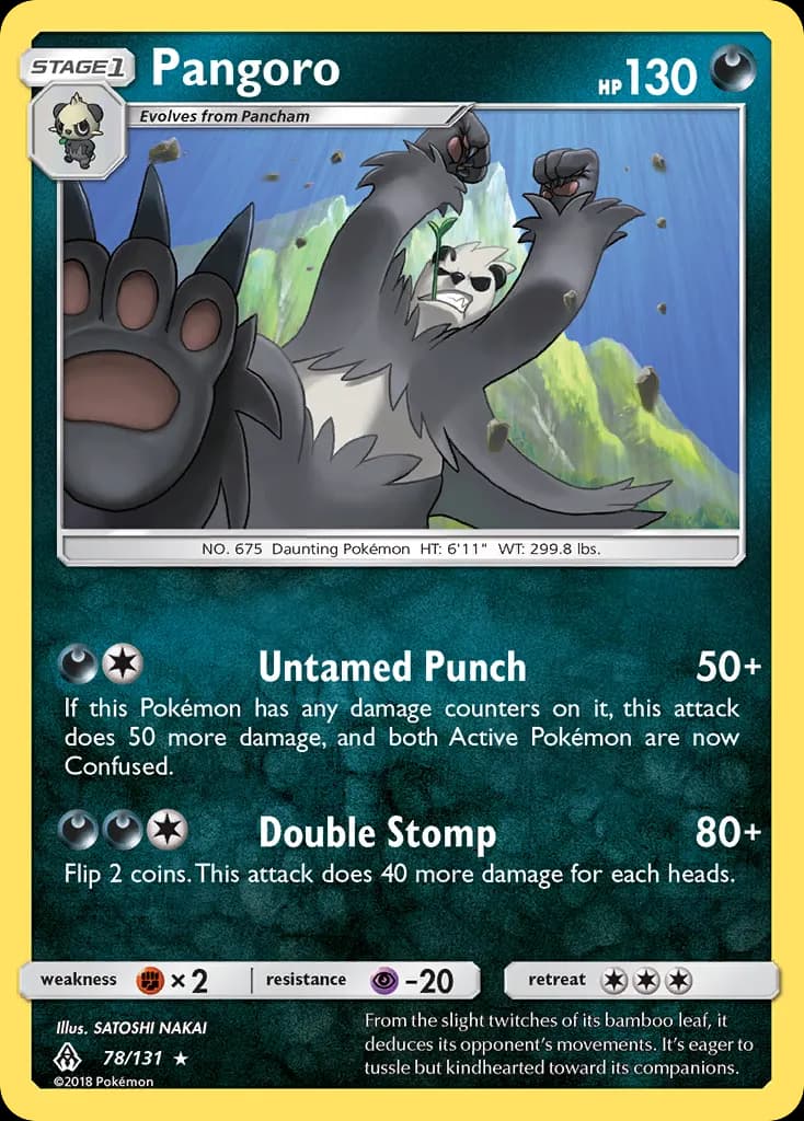 Pangoro — Forbidden Light 78 Pokémon card