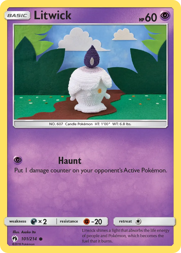 Litwick — Lost Thunder 101 Pokémon card