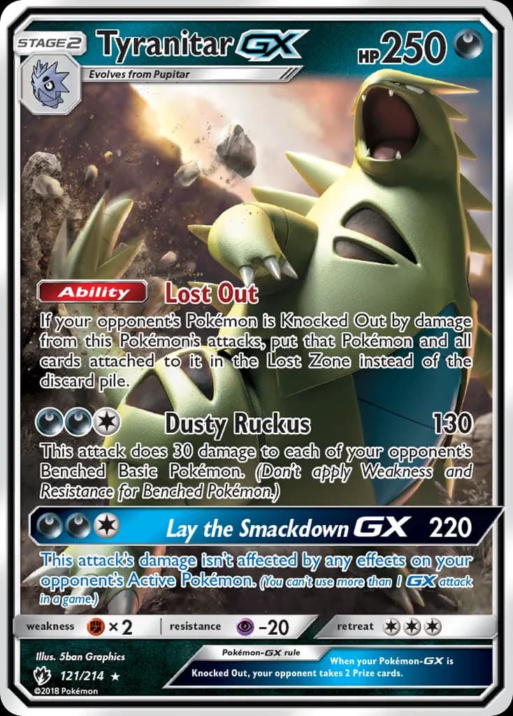 Tyranitar-GX — Lost Thunder 121 Pokémon card