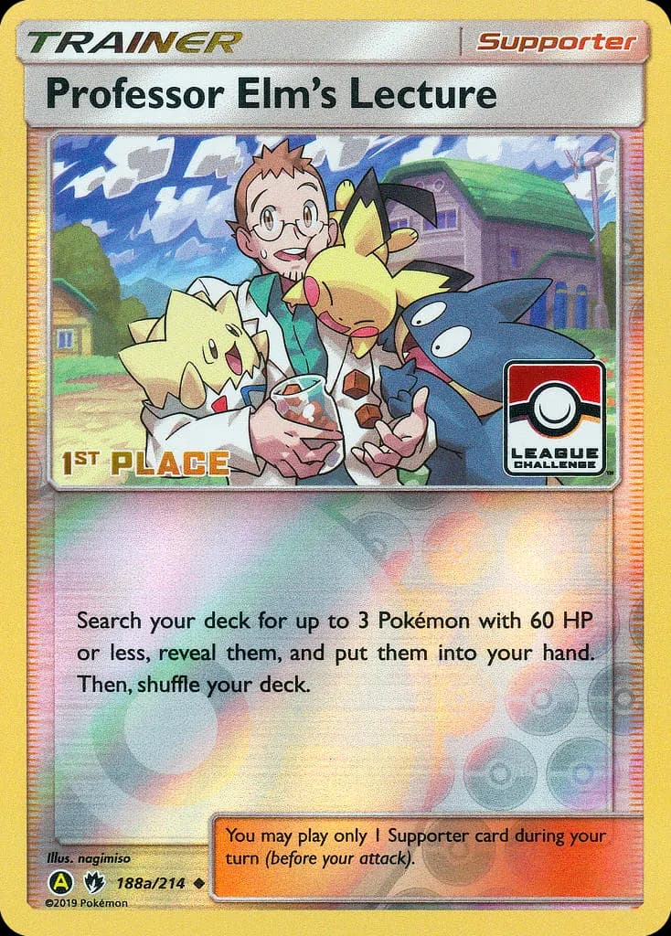 Professor Elm's Lecture — Lost Thunder 188a Pokémon card