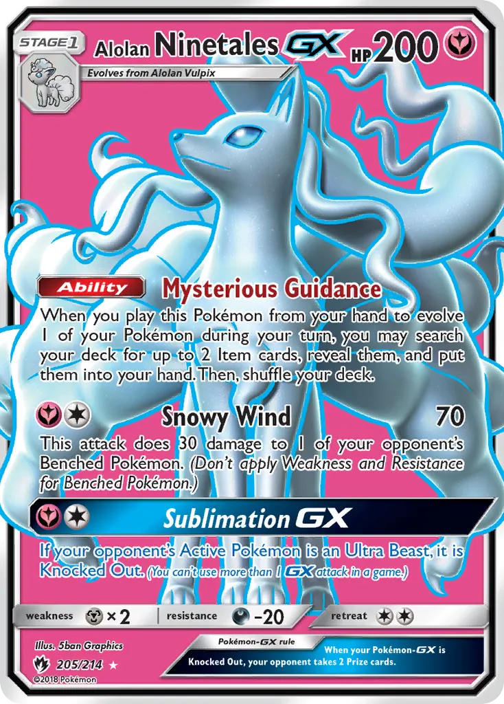 Alolan Ninetales-GX — Lost Thunder 205 Pokémon card