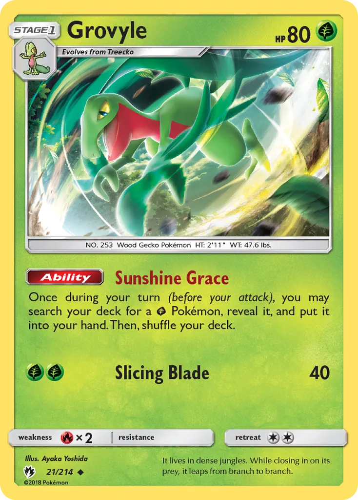 Grovyle — Lost Thunder 21 Pokémon card