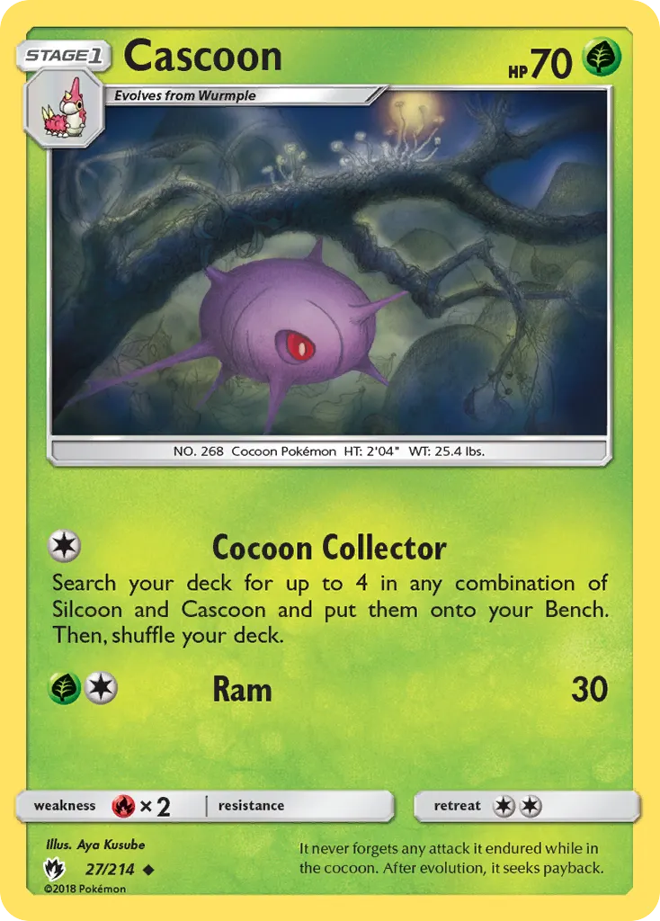 Cascoon — Lost Thunder 27 Pokémon card