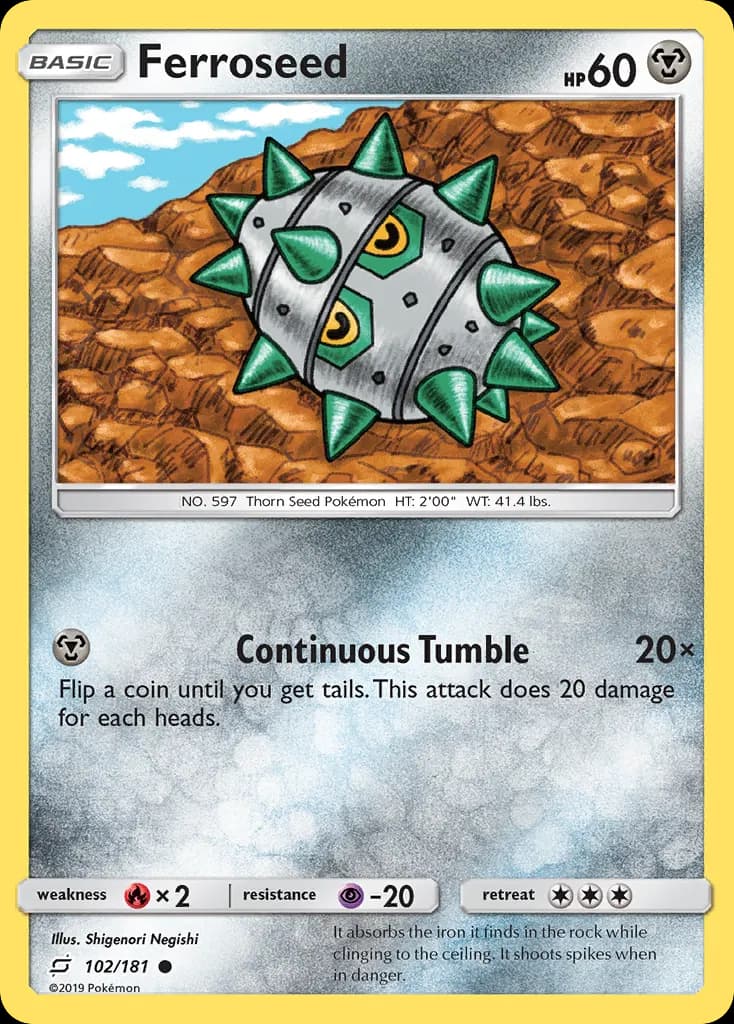 Ferroseed — Team Up 102 Pokémon card