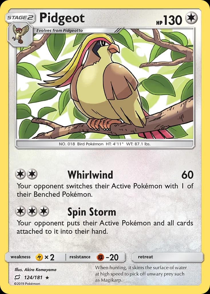 Pidgeot — Team Up 124 Pokémon card