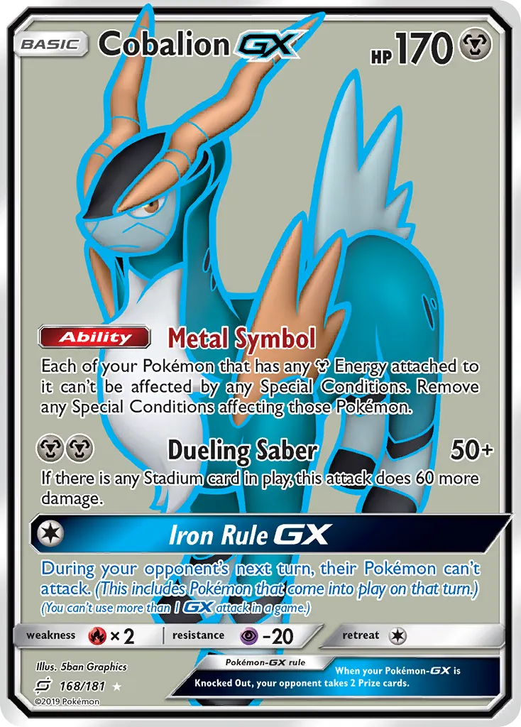 Cobalion-GX — Team Up 168 Pokémon card