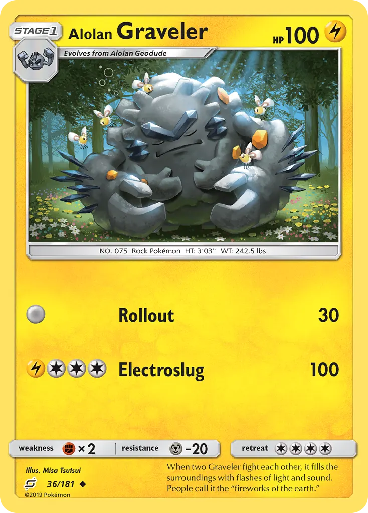 Alolan Graveler — Team Up 36 Pokémon card