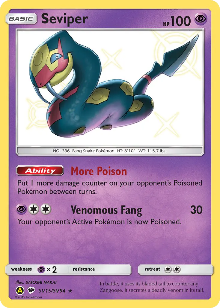 Seviper — Hidden Fates Shiny Vault SV15 Pokémon card