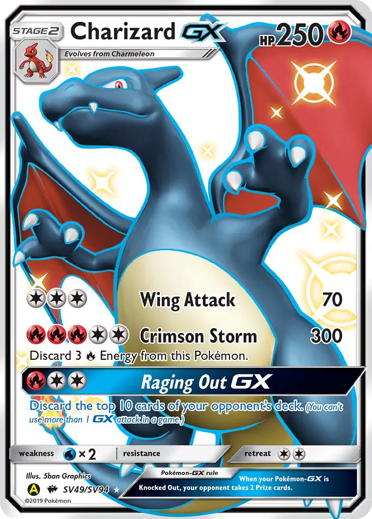 Charizard-GX — Hidden Fates Shiny Vault SV49 Pokémon card