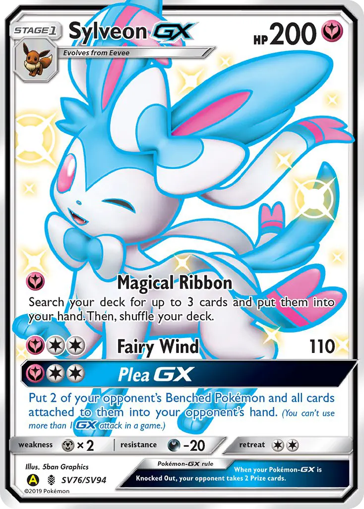 Sylveon-GX — Hidden Fates Shiny Vault SV76 Pokémon card