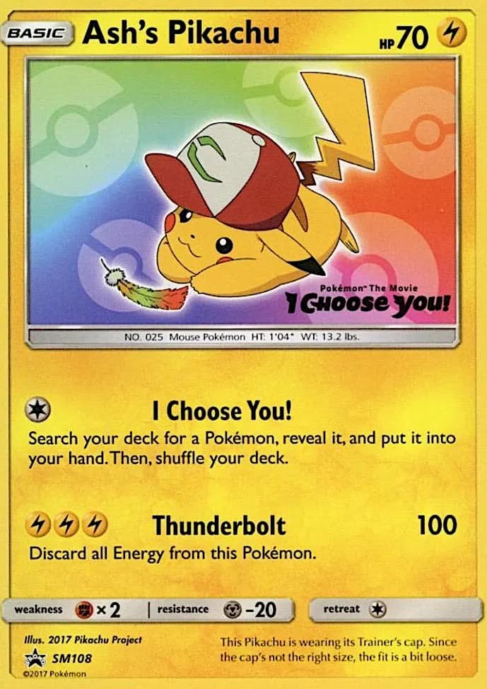Ash's Pikachu — SM Black Star Promos SM108 Pokémon card
