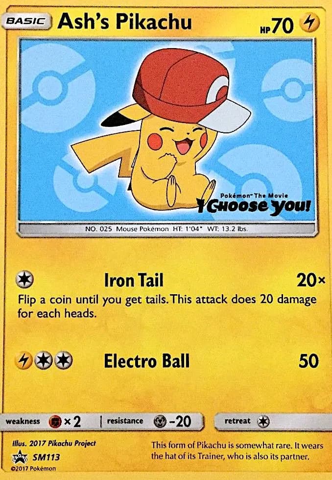 Ash's Pikachu — SM Black Star Promos SM113 Pokémon card