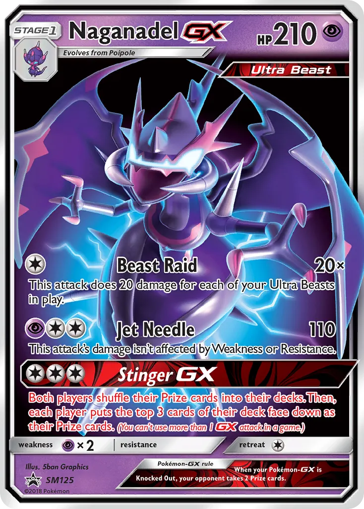 Naganadel GX — SL Cartas de promoción SM125 Spanish Pokémon card