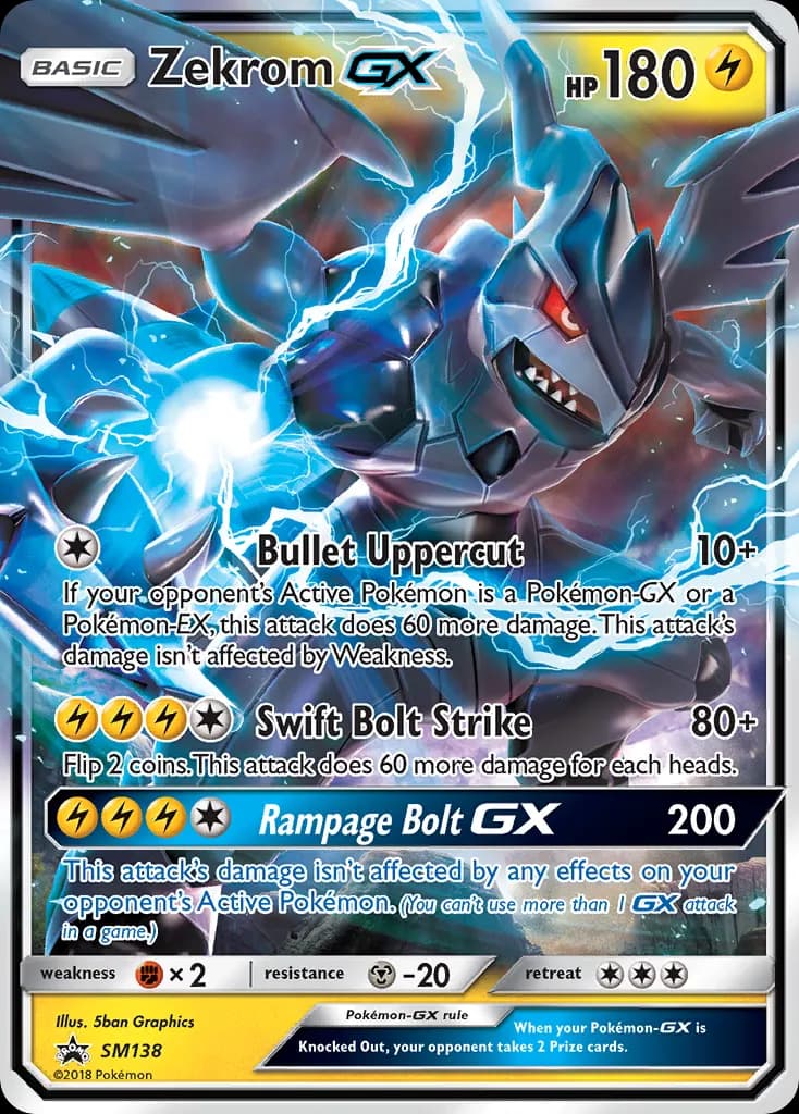 Zekrom GX — Sol e Lua Promos SM138 Portuguese Pokémon card