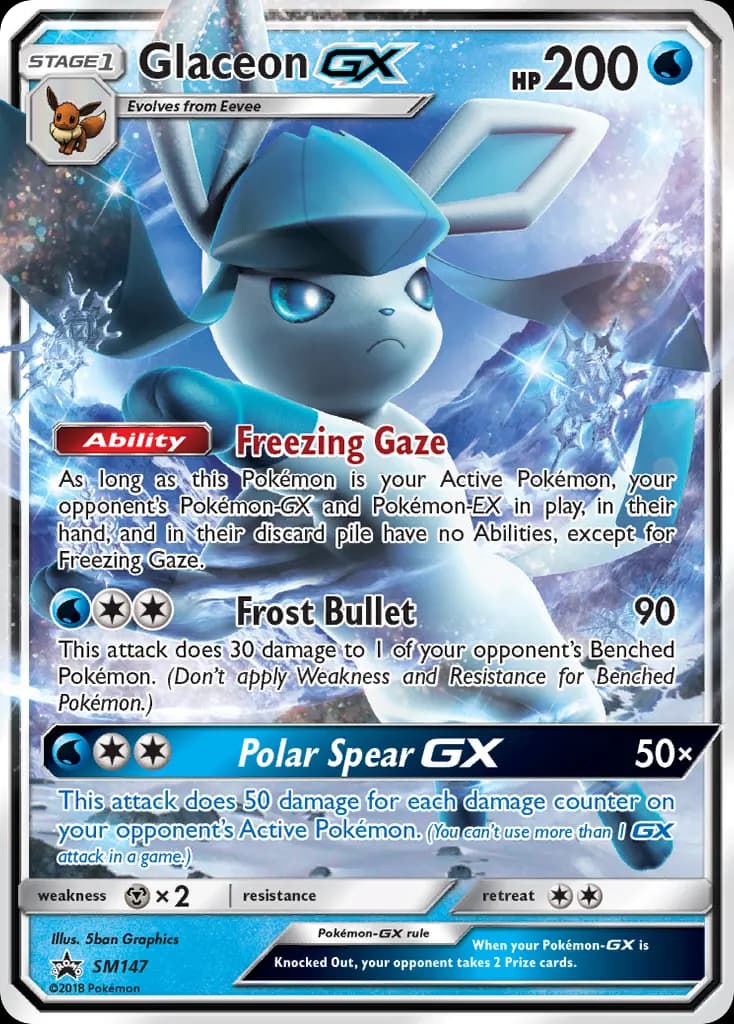 Glaceon GX — SL Cartas de promoción SM147 Spanish Pokémon card
