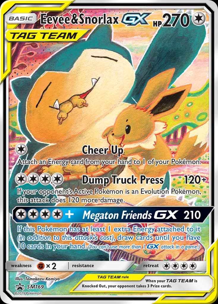 Eevee & Snorlax-GX — SM Black Star Promos SM169 Pokémon card