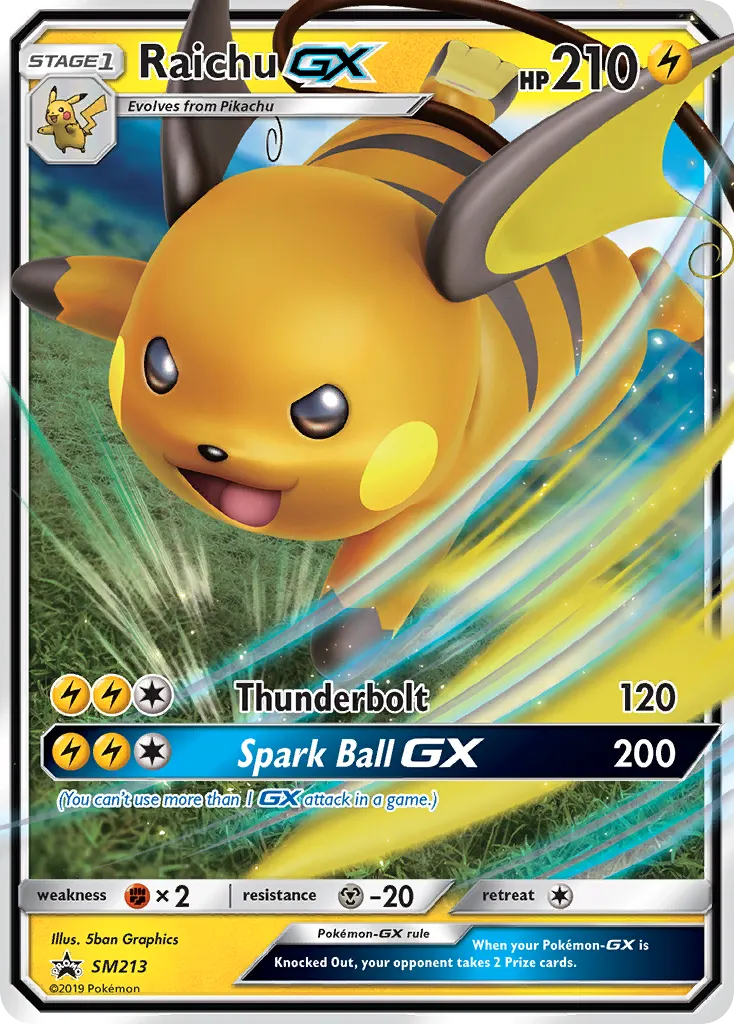 Raichu GX — SL Cartas de promoción SM213 Spanish Pokémon card
