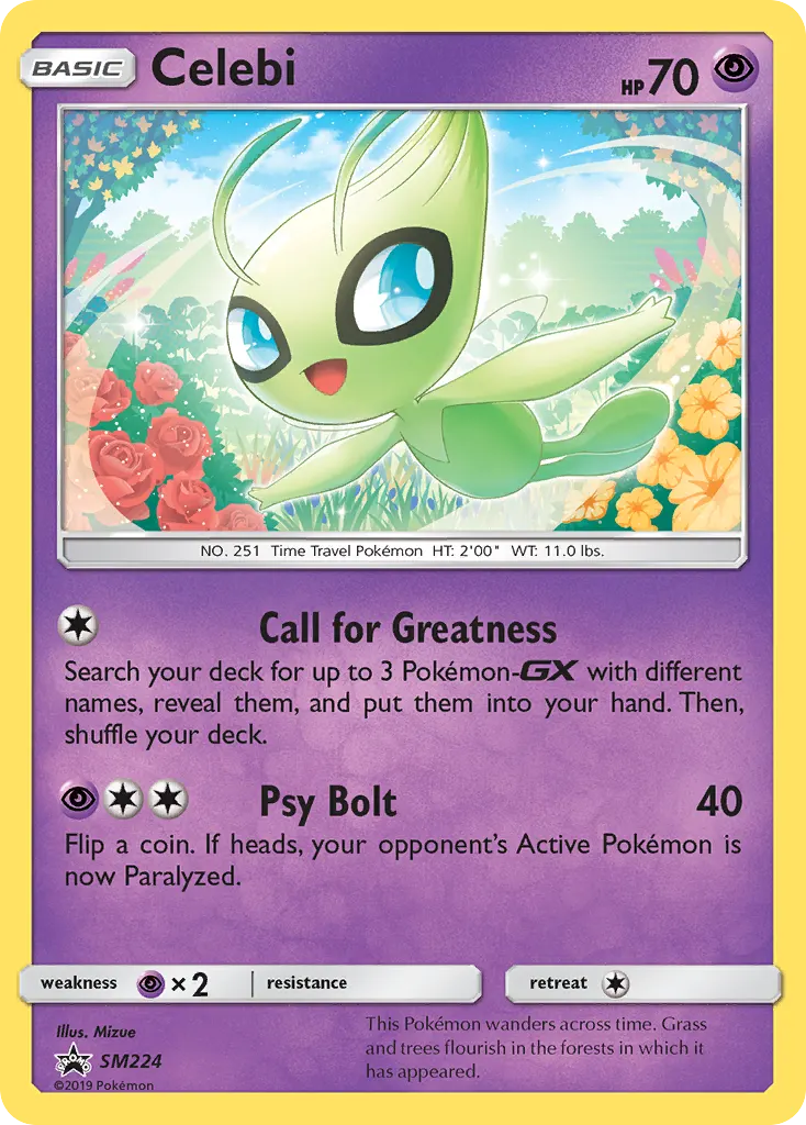 Celebi — SM Promokarten SM224 German Pokémon card