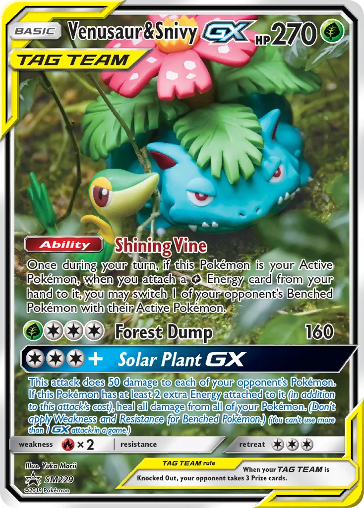 Venusaur & Snivy-GX — SM Black Star Promos SM229 Pokémon card