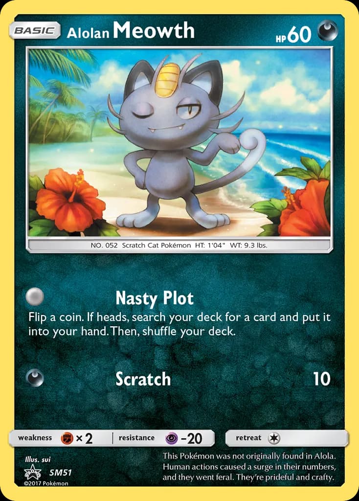 Meowth de Alola — SL Cartas de promoción SM51 Spanish Pokémon card