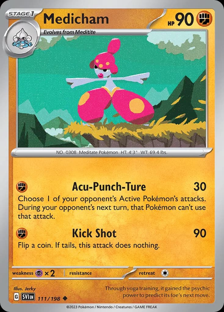 Medicham — Scarlet & Violet 111 Pokémon card