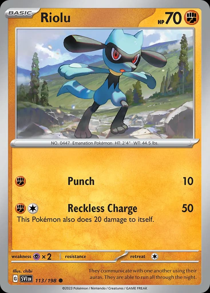 Riolu — Scarlet & Violet 113 Pokémon card