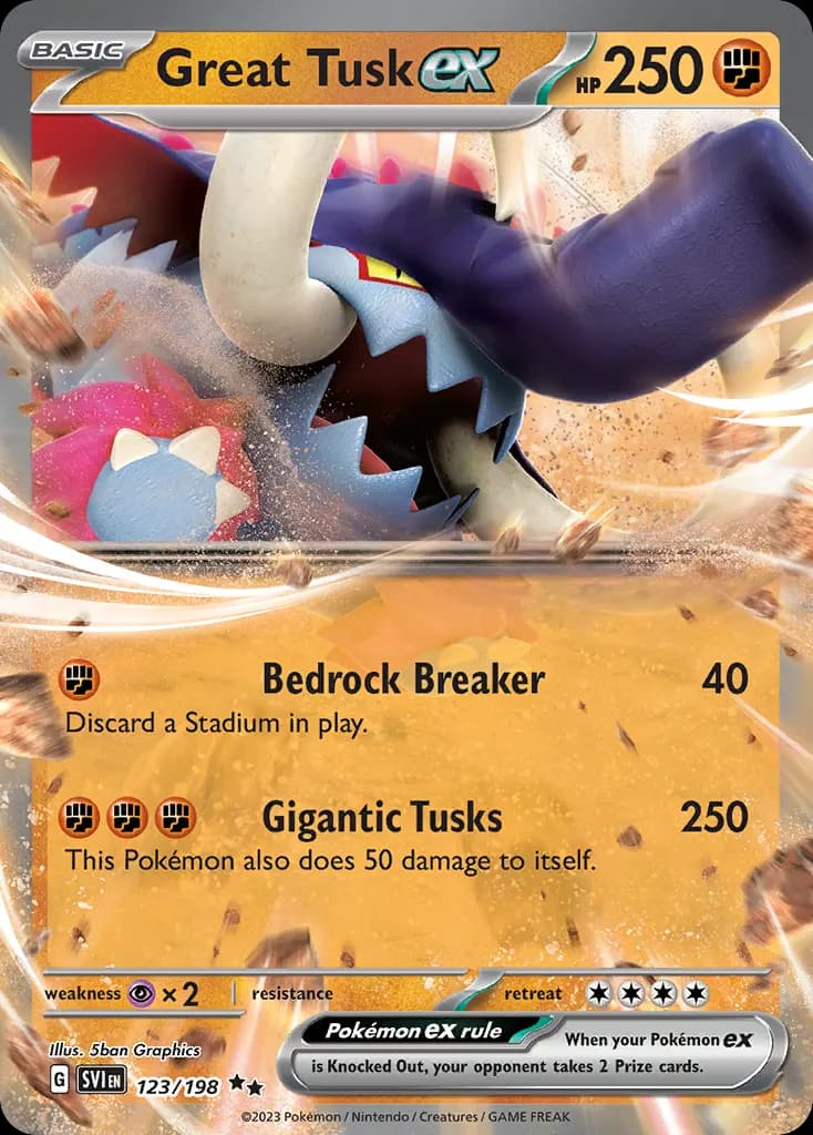 Great Tusk ex — Scarlet & Violet 123 Pokémon card