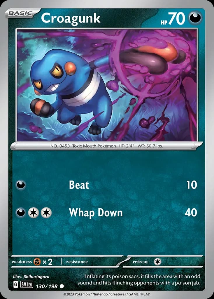 Croagunk — Scarlet & Violet 130 Pokémon card