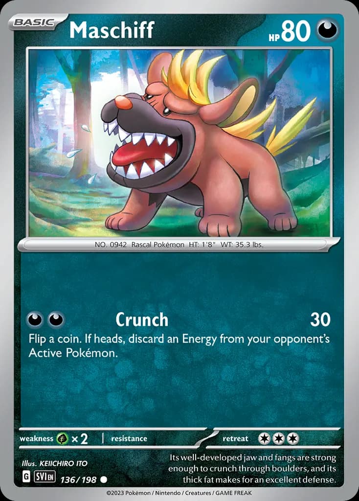 Maschiff — Scarlet & Violet 136 Pokémon card