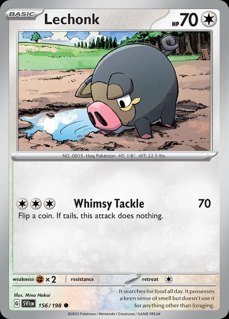 Lechonk — Scarlet & Violet 156 Pokémon card