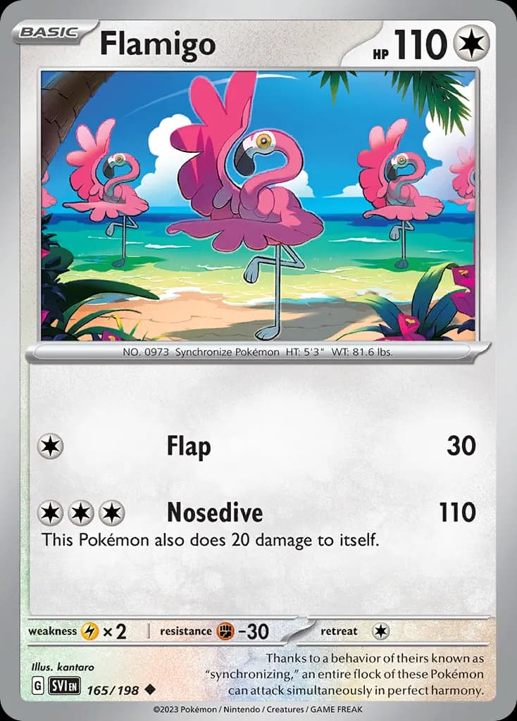 Flamigo — Scarlet & Violet 165 Pokémon card