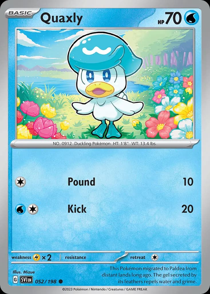 Quaxly — Scarlet & Violet 52 Pokémon card