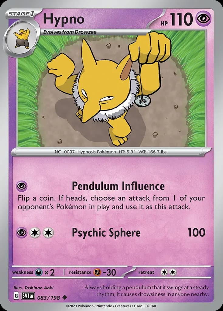 Hypno — Scarlet & Violet 83 Pokémon card