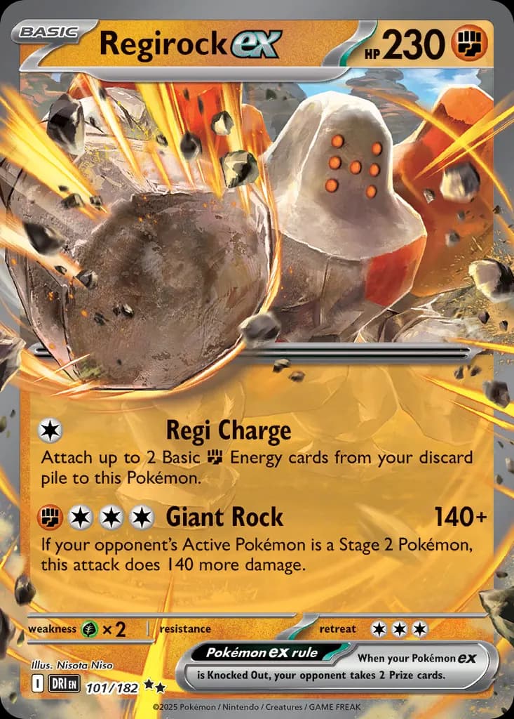 Regirock ex — Destined Rivals 101 Pokémon card