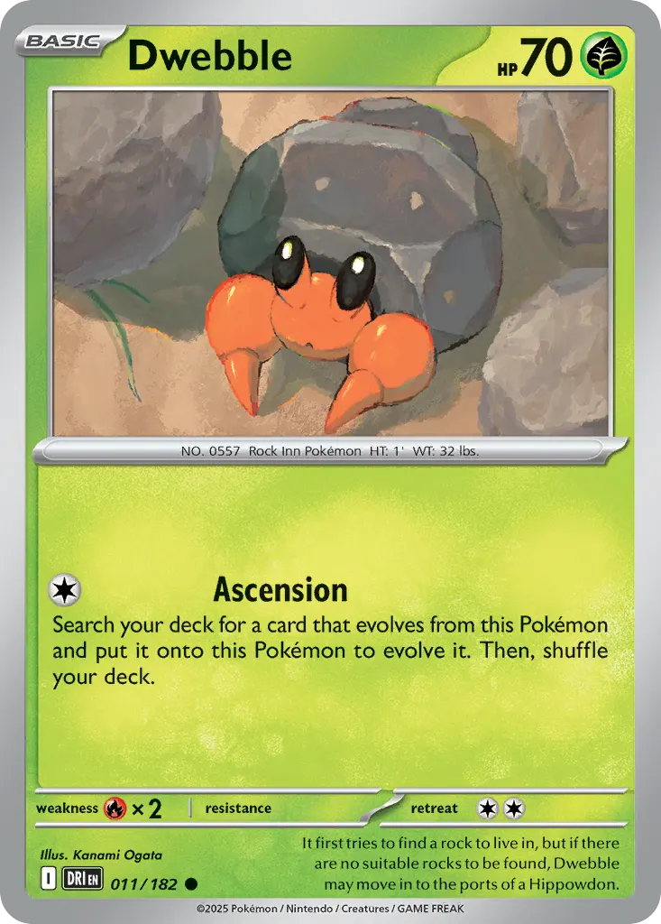 Dwebble — Destined Rivals 11 Pokémon card