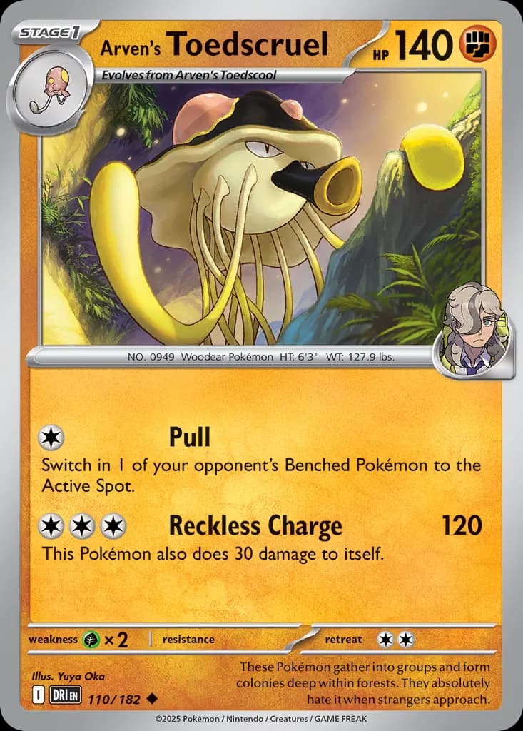Arven's Toedscruel — Destined Rivals 110 Pokémon card