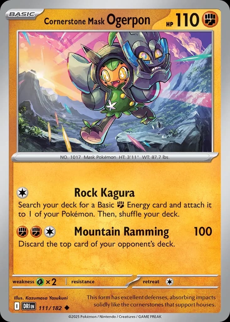 Cornerstone Mask Ogerpon — Destined Rivals 111 Pokémon card