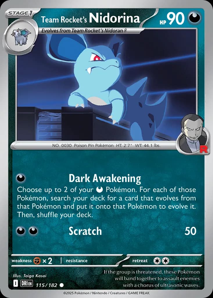 Team Rocket's Nidorina — Destined Rivals 115 Pokémon card