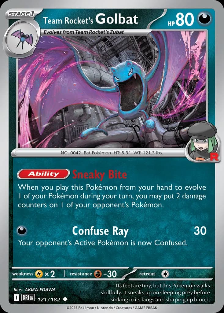 Team Rocket's Golbat — Destined Rivals 121 Pokémon card