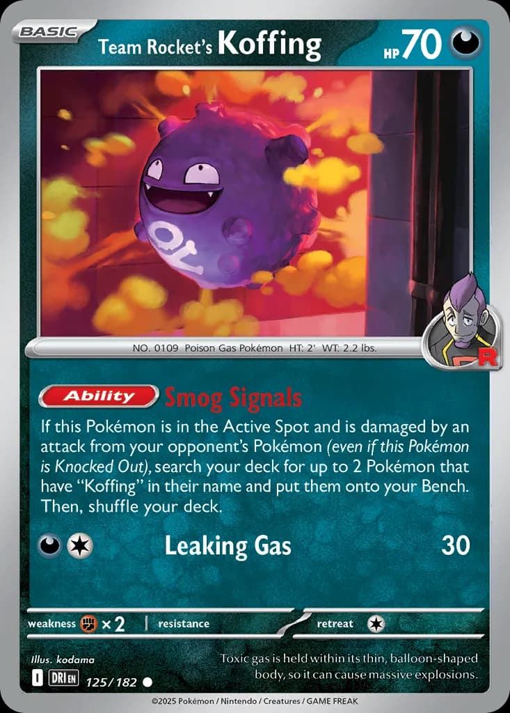 Team Rocket's Koffing — Destined Rivals 125 Pokémon card