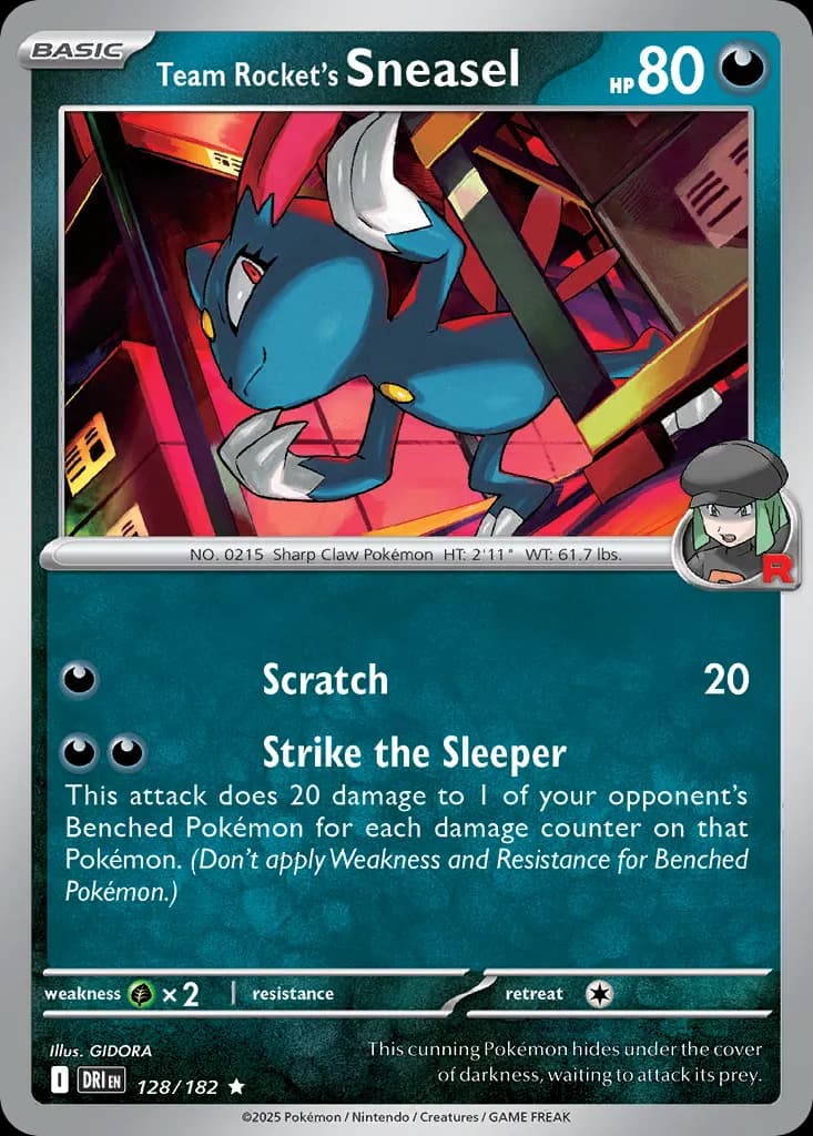 Team Rocket's Sneasel — Destined Rivals 128 Pokémon card