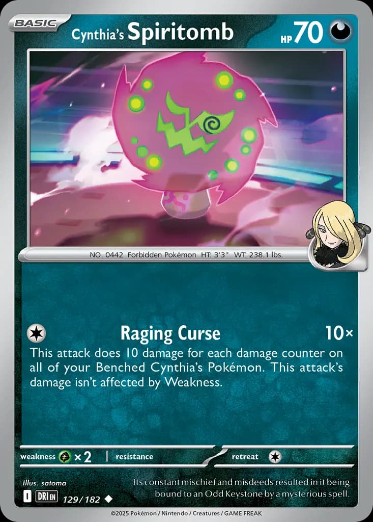 Cynthia's Spiritomb — Destined Rivals 129 Pokémon card