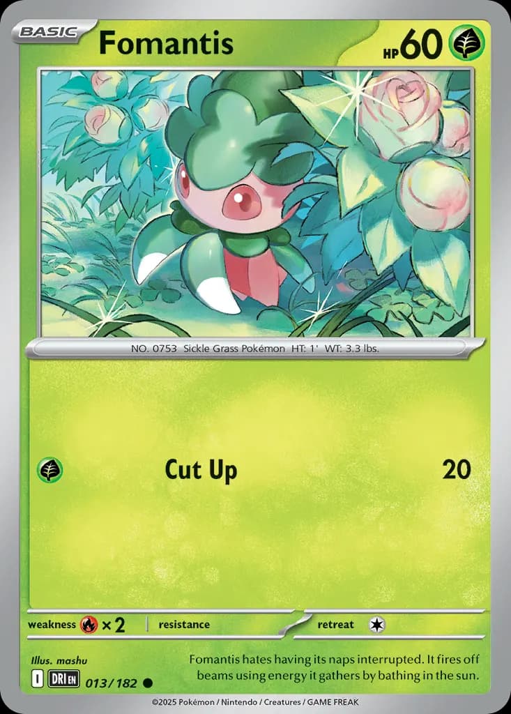 Fomantis — Destined Rivals 13 Pokémon card