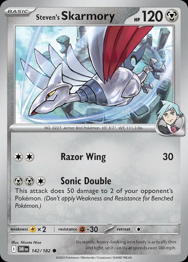 Steven's Skarmory — Destined Rivals 142 Pokémon card